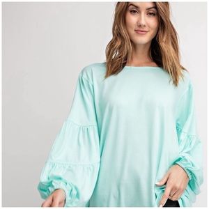 ❄️LAST1️⃣//NILE BLUE PUFFY SLEEVES TOP